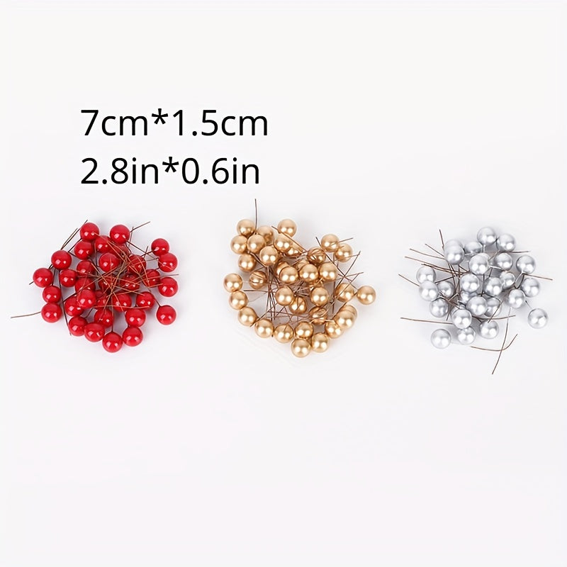 50pcs Christmas Red Fruit DIY Decoration Set for Tree Ornaments