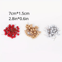 50pcs Christmas Red Fruit DIY Decoration Set for Tree Ornaments