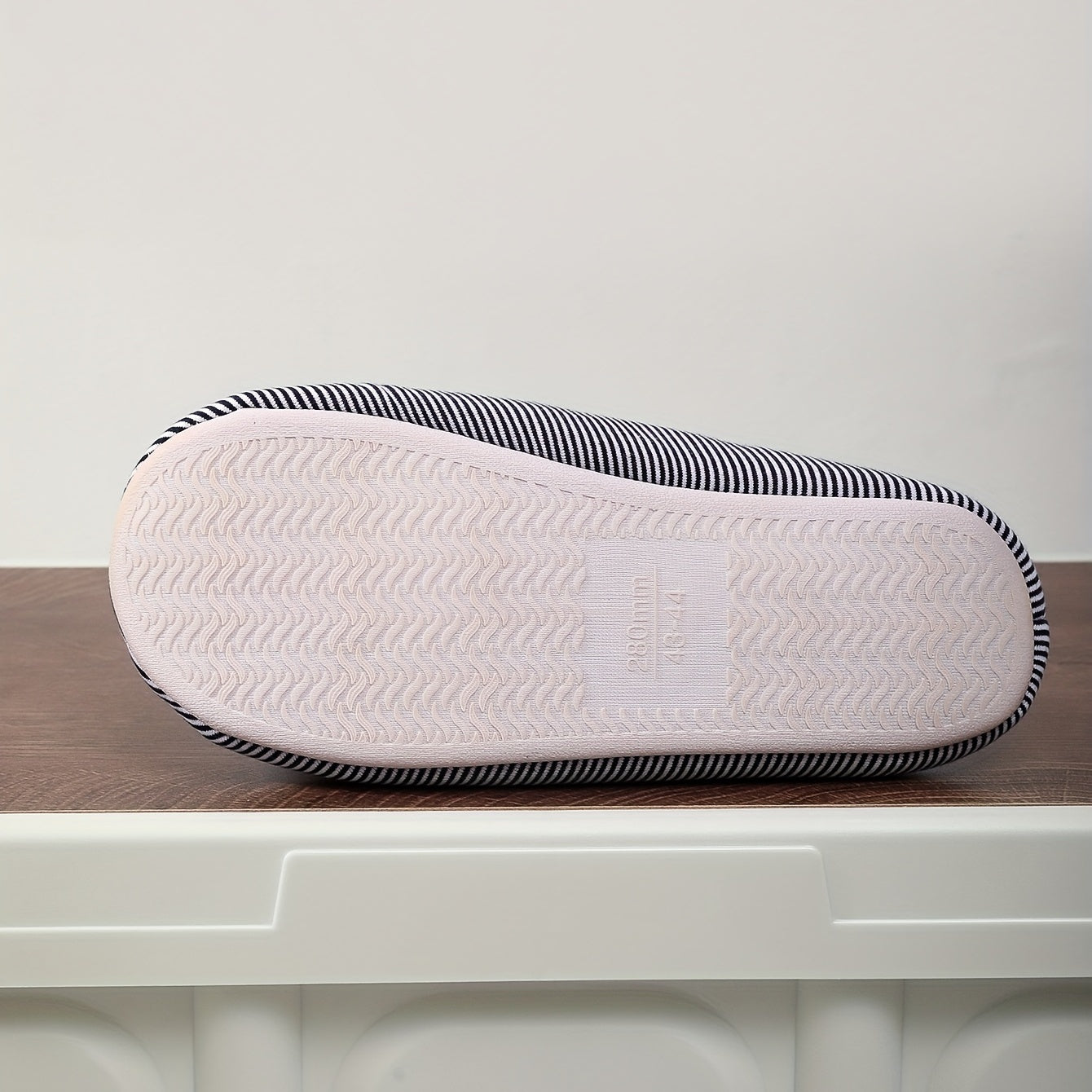Cozy Striped House Slippers for Men Winter Shoes