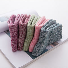 5 Pairs Thick Knit Warm Socks Soft & Comfy Mid Tube Socks Women's Stockings