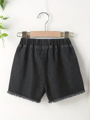 Girls' Casual Ripped Denim Shorts For Summer