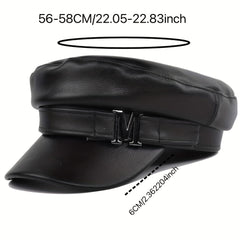 M Decor PU Beret Classic Solid Adjustable Newsboy Cap Captain Hat