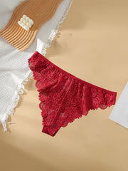 Solid Contrast Lace High Stretch Panties