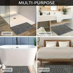 Memory Foam Bath Mat Cobblestone Embossment Water Absorbent Non Slip