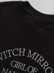 Letter Print Crew Neck Sweatshirt for Women