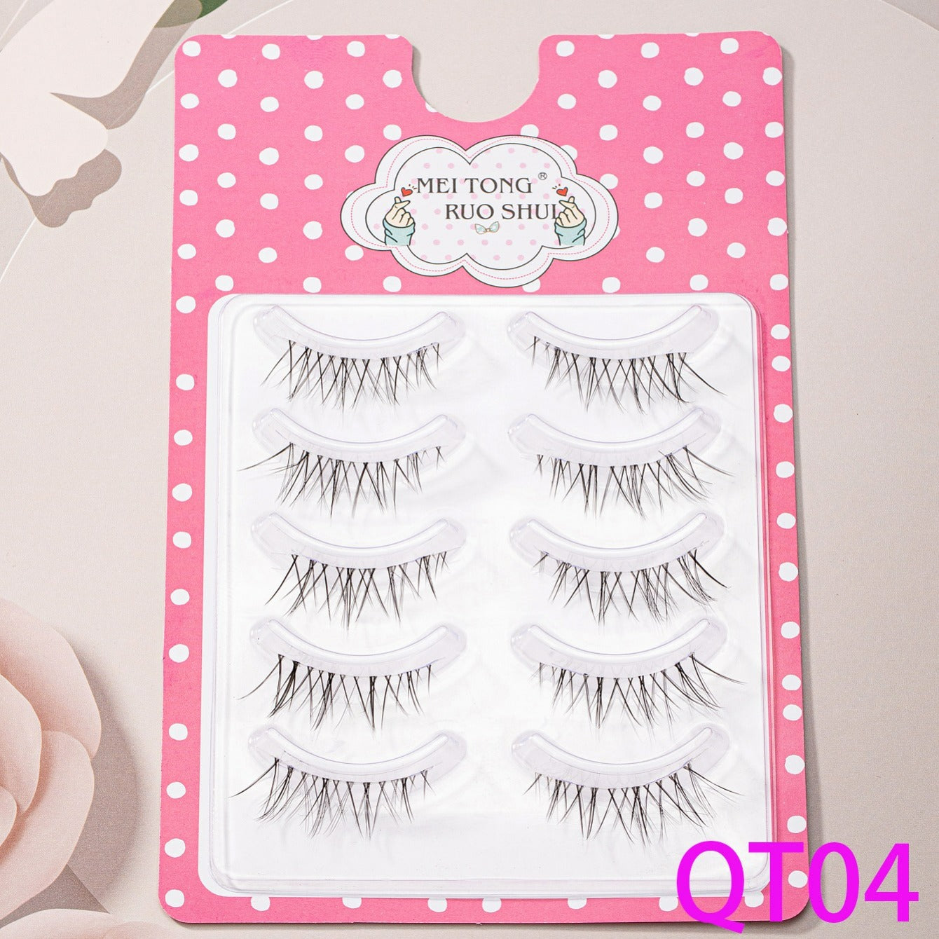 5 Pairs Natural Look 3D Mink Cat Eye Lashes 15mm Wispies