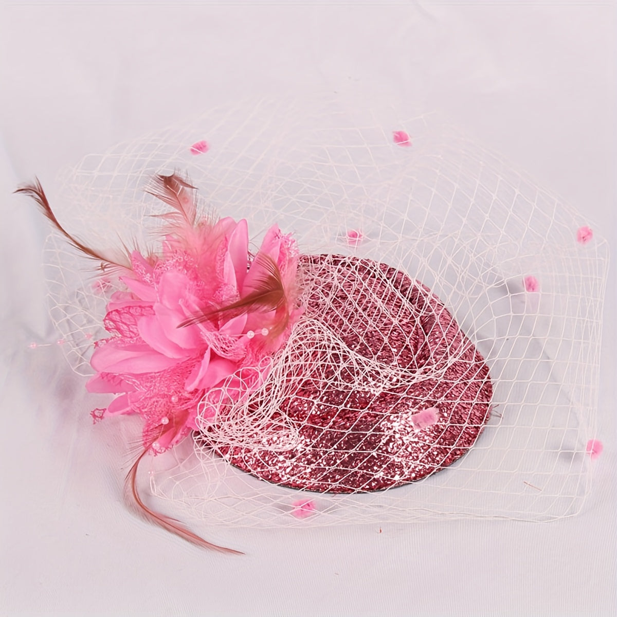 Vintage Style Bridal Veil Hat with Tassel Mesh Headpiece Wedding Accessory