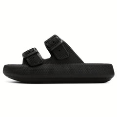 Men's Cozy Slippers with Double Hook & Loop Fasteners
