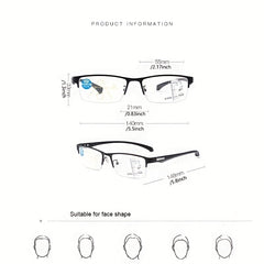 Light Blocking Reading Glasses Rectangle TR90 Anti Eyestrain Presbyopic