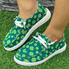 Women's Clover Flat Anti Slip Skateboard Shoes Lightweight Walking Shoes