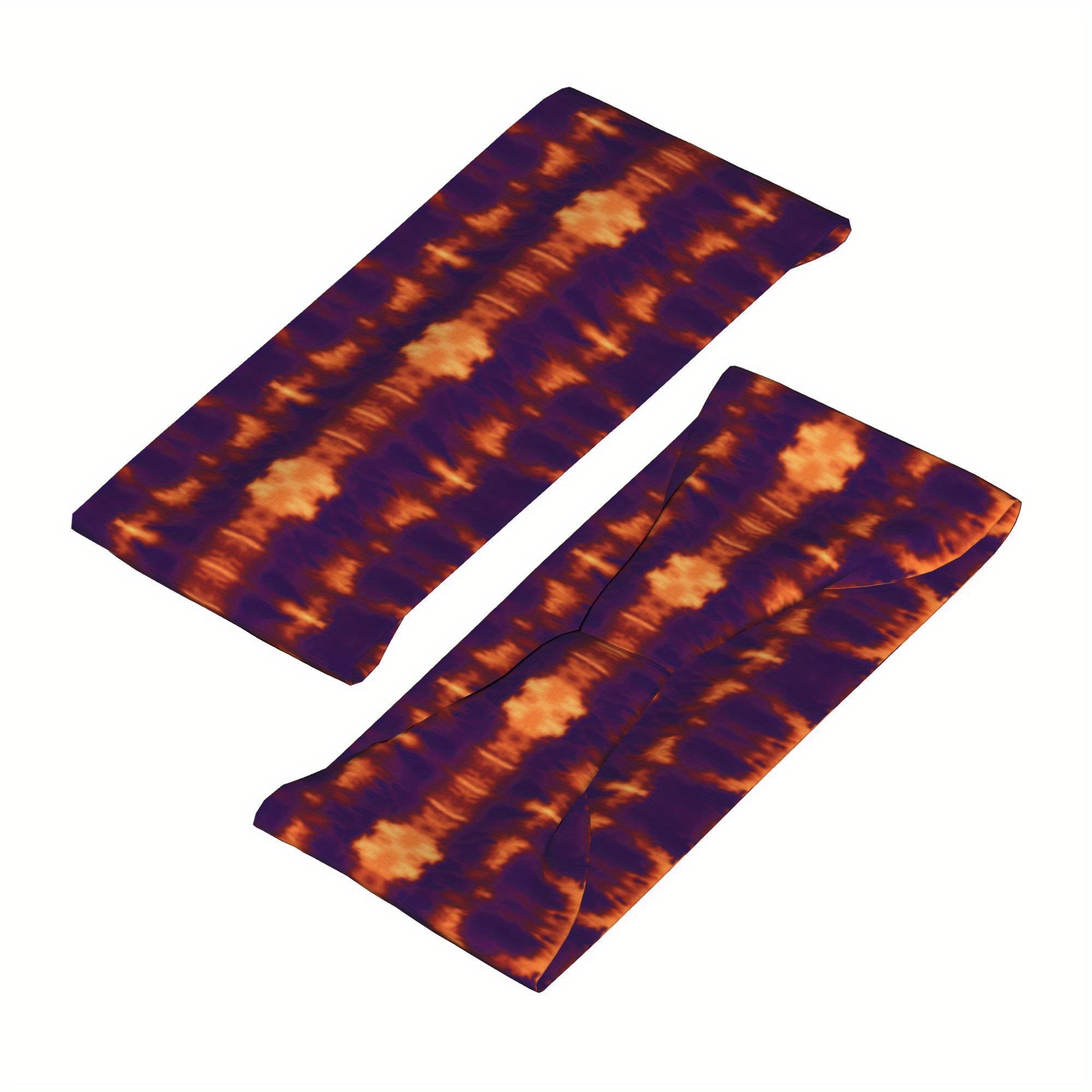 Tie Dye Headband Purple & Orange Swirl Spandex Polyester Blend