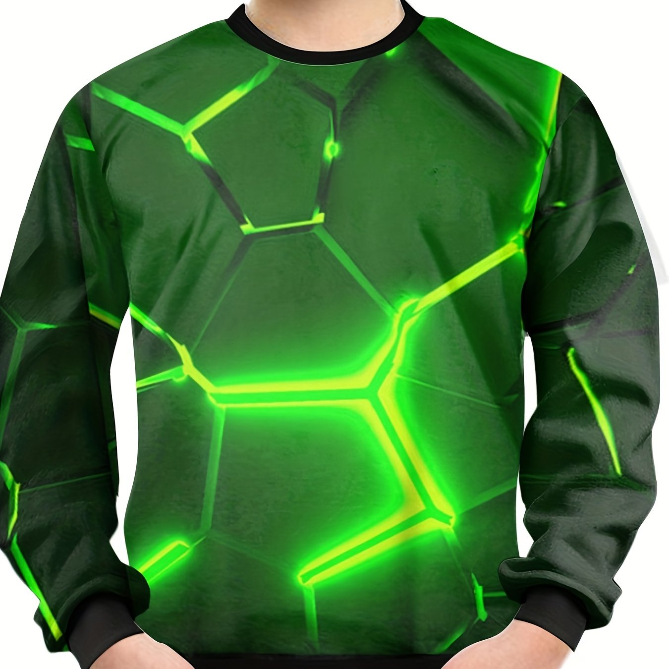 Green Light 3D Print Boys Sweatshirt Long Sleeve Pullover Top