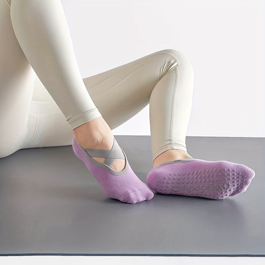 Women's Non Slip Yoga Socks Cross Strap Sports Socks