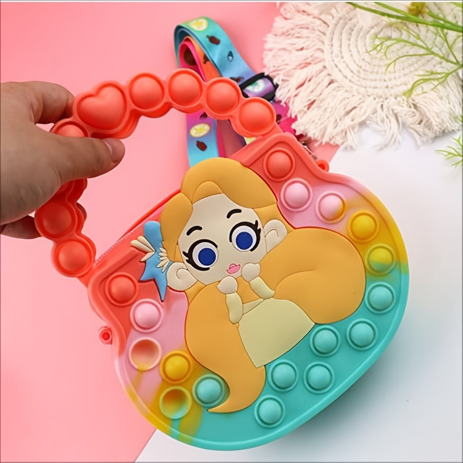 Princess Coin Purse Silicone Crossbody Bag Kids Anti Anxiety Toy