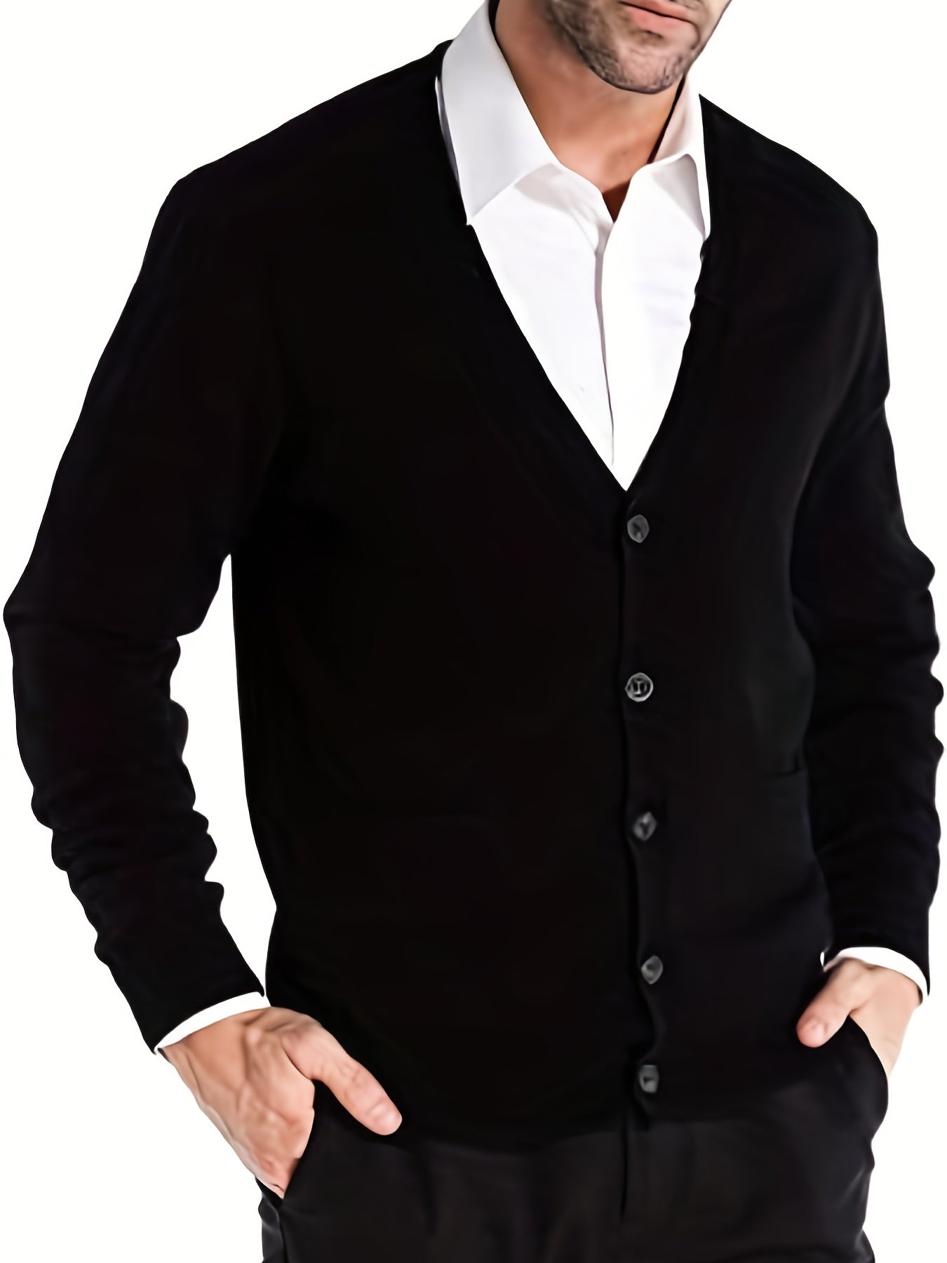 Men's V Neck Button Cardigan Sweater