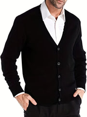 Men's V Neck Button Cardigan Sweater