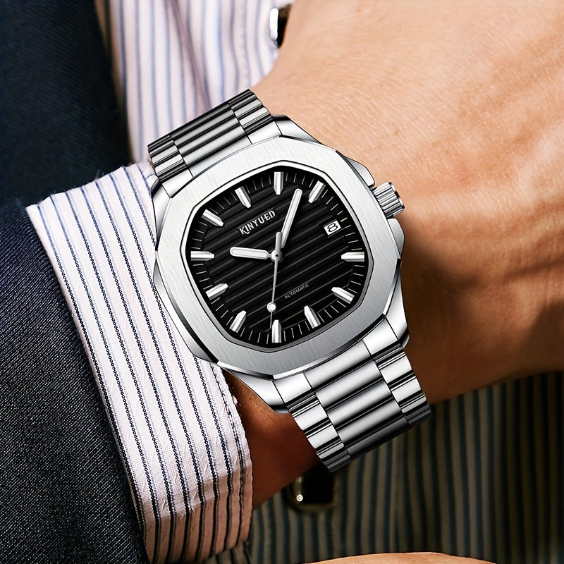 Boys Casual Mechanical Watch Stainless Steel Strap Waterproof