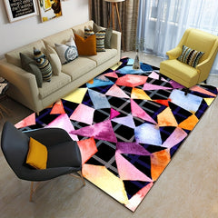 Modern Abstract Geometric Area Rug Non Shedding Floor Carpet Machine Washable