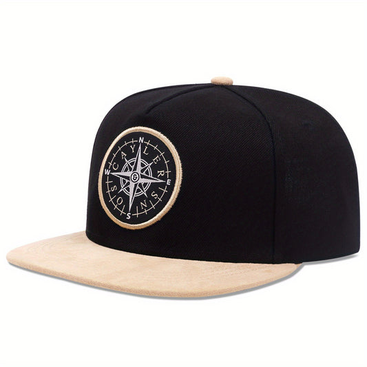 Compass Flat brimmed Adjustable Baseball Cap for Outdoor Sport