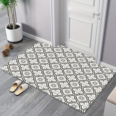 10pcs Grey Flower Floor Tiles Peel & Stick PVC Waterproo...