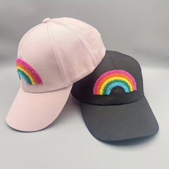 Rainbow Patch Casual Baseball Cap Solid Couple Sun Hat Lightweight
