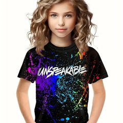 Tie Dye Graffiti Print Short Sleeve T-shirt