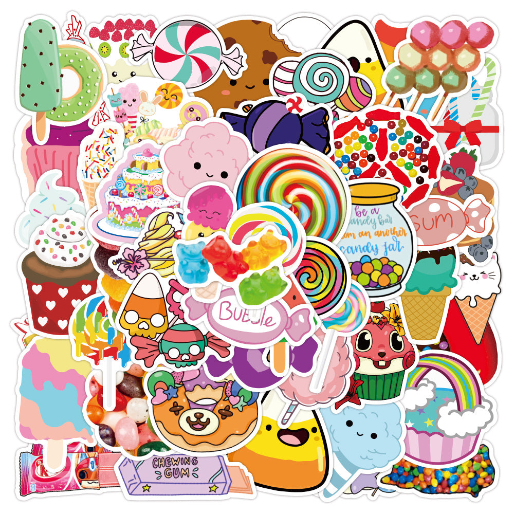 50 Candy Stickers Waterproof Vinyl Decals Laptop Water Bottle Skatebo