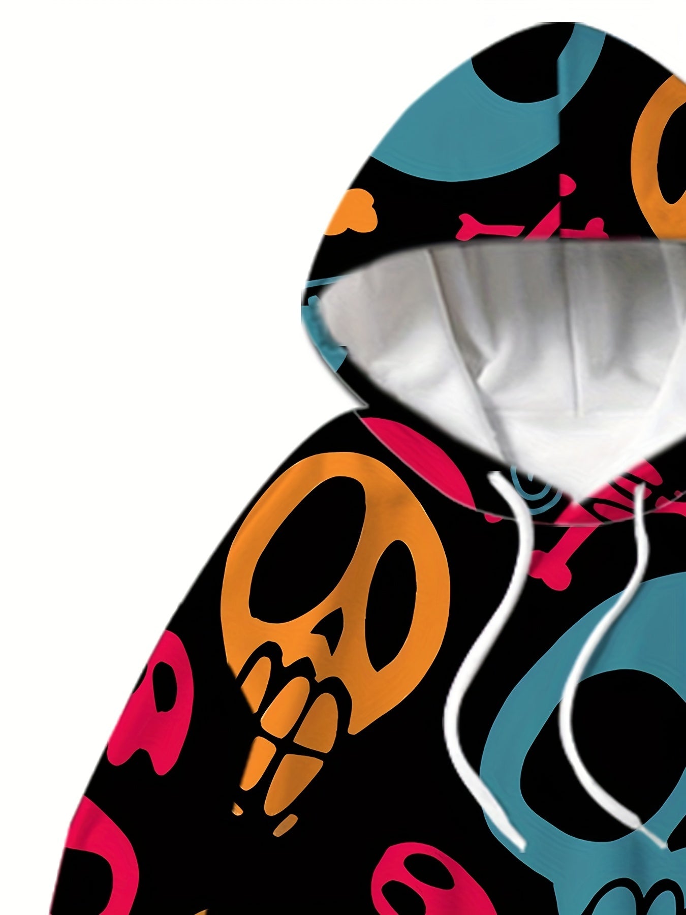 Skull Print Men's Casual Hoodie Sweatpants Set