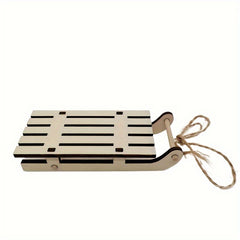 DIY Christmas Wooden Mini Sled Car Desktop Decoration