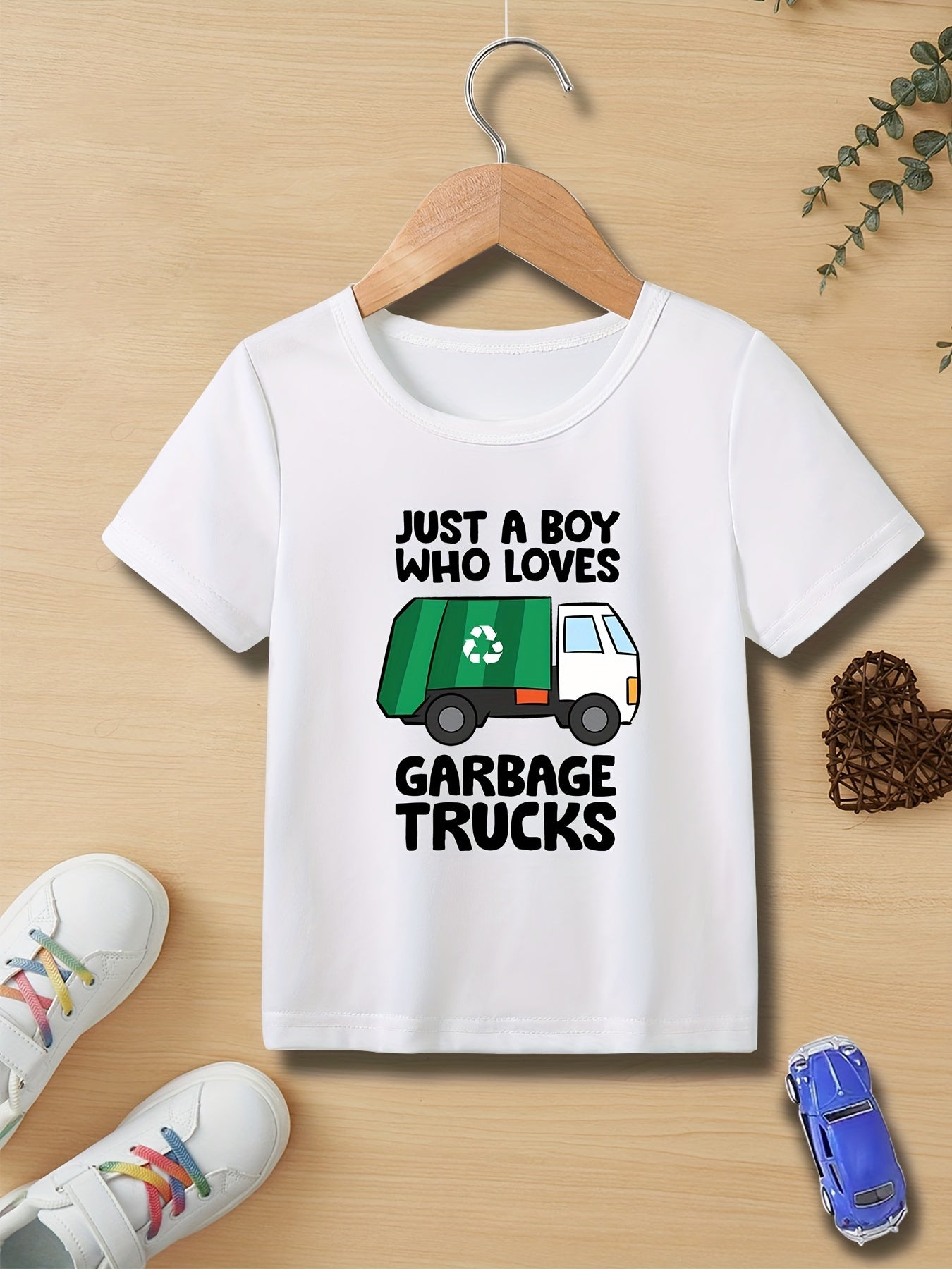 Garbage Truck Lover Tee Boys Short Sleeve T-Shirt Casual Summer Wear Kids Clothe