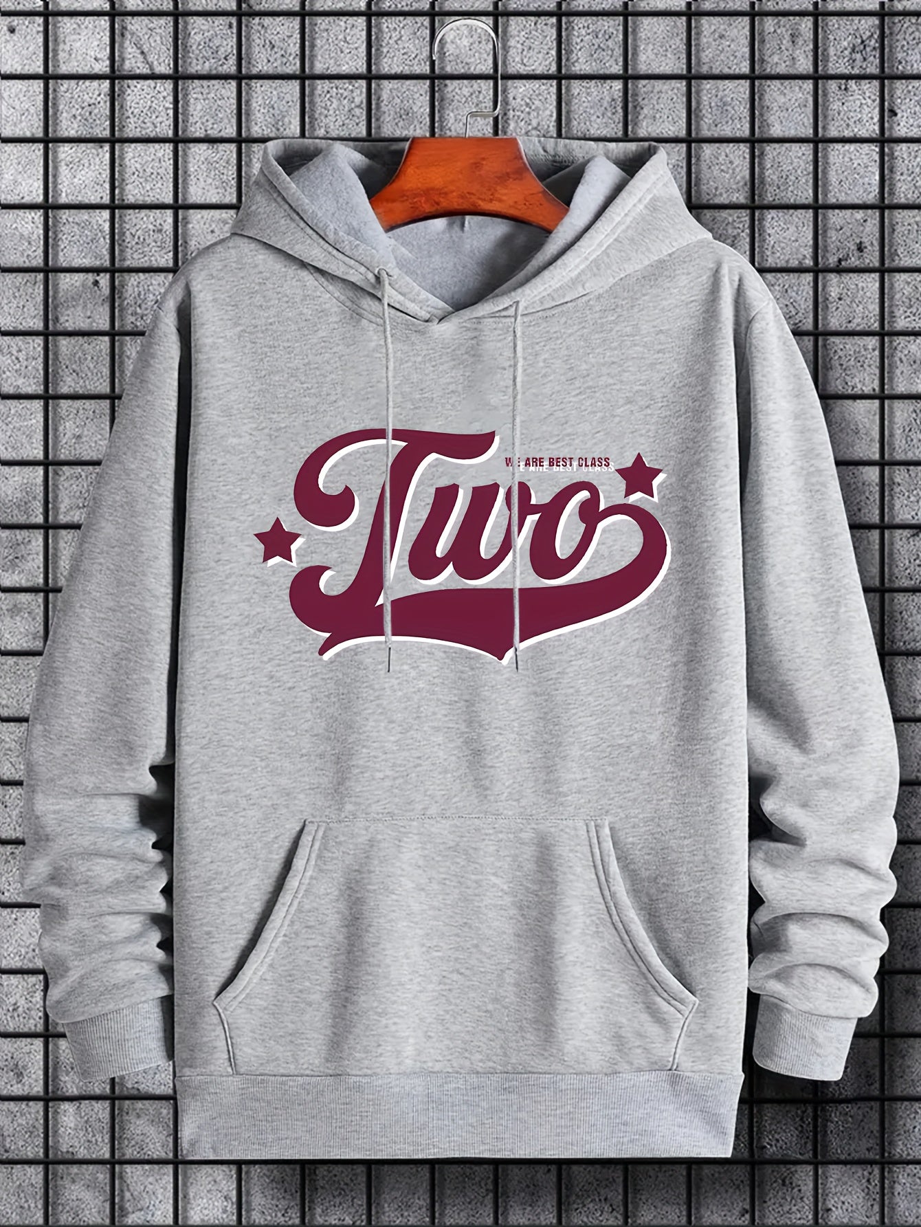 Men's Two Print Hoodie Casual Breathable Sweatshirt