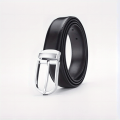 Men's Leather Belt Pin Buckle 3 Wide Suits Jeans Casual Gentlemen