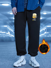 Men's Winter Cartoon Print Jogger Sweatpants