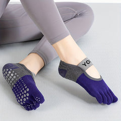 Women's Non-slip Five Toe Yoga Socks Breathable Dance Training Socks