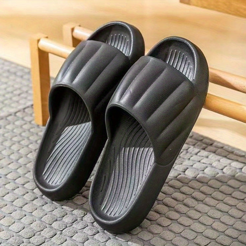 Men's Striped Platform Slides Open Toe Slippers