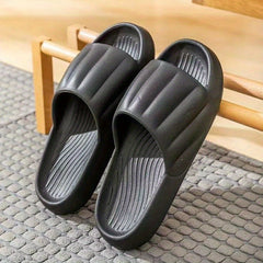 Men's Striped Platform Slides Open Toe Slippers