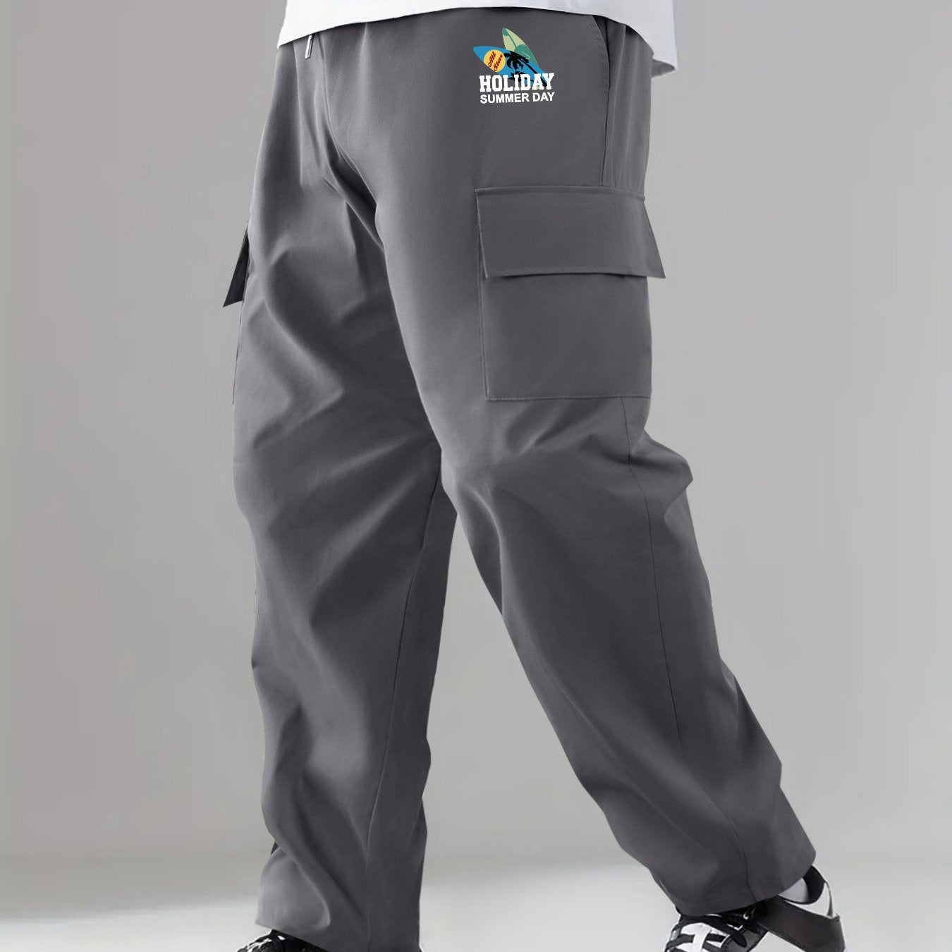 Cargo Pants Men's Flap Pocket Trousers Loose Outdoor Work Pants