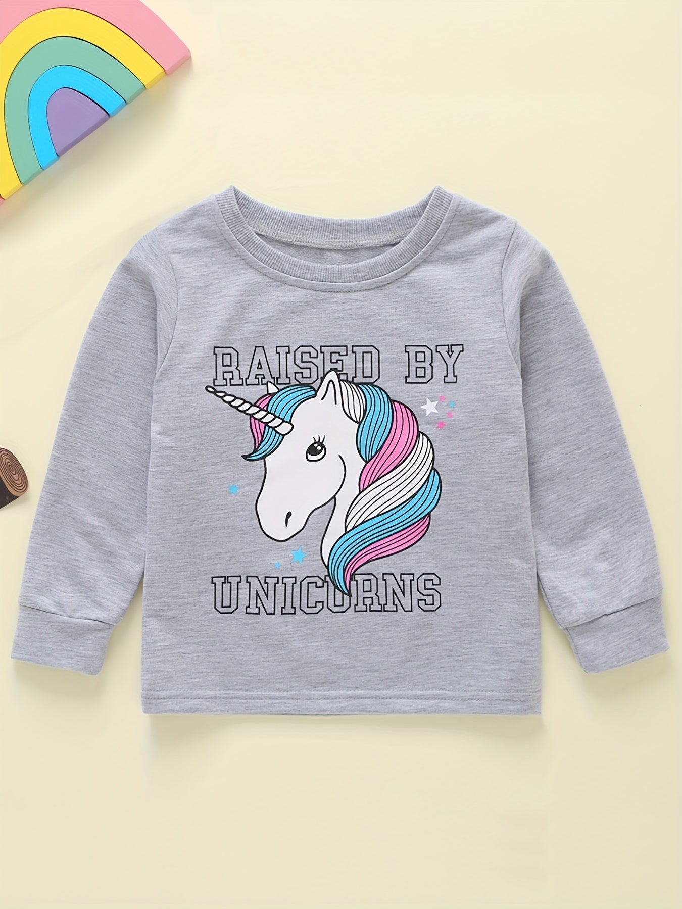 Girls Autumn Unicorn Print Pullover Top Casual Sweatshirt