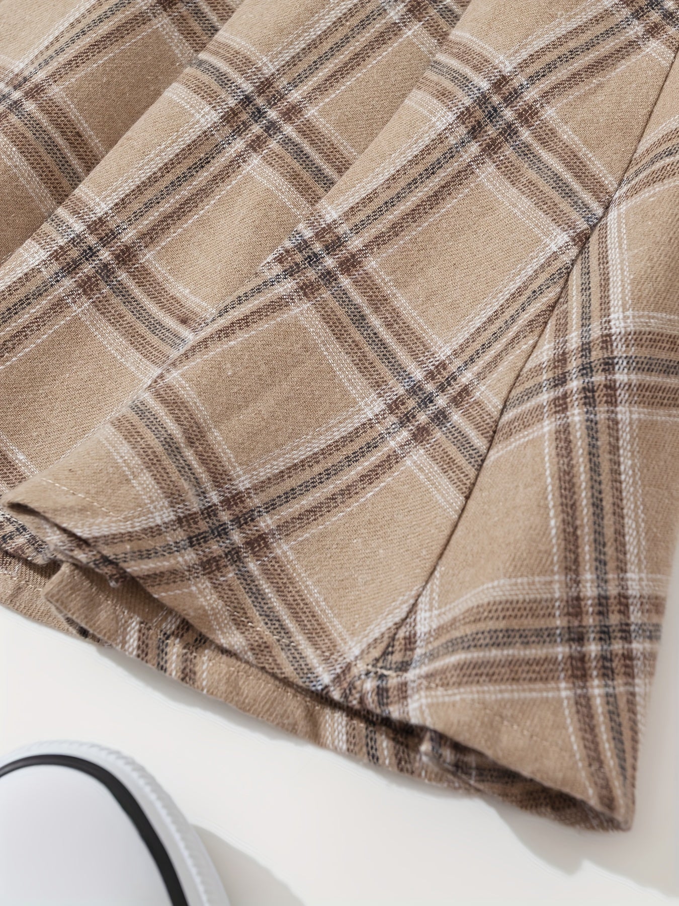 Plaid Side Zip Pleated Skirt Preppy Skirt For Spring & Summer Women's Clothing