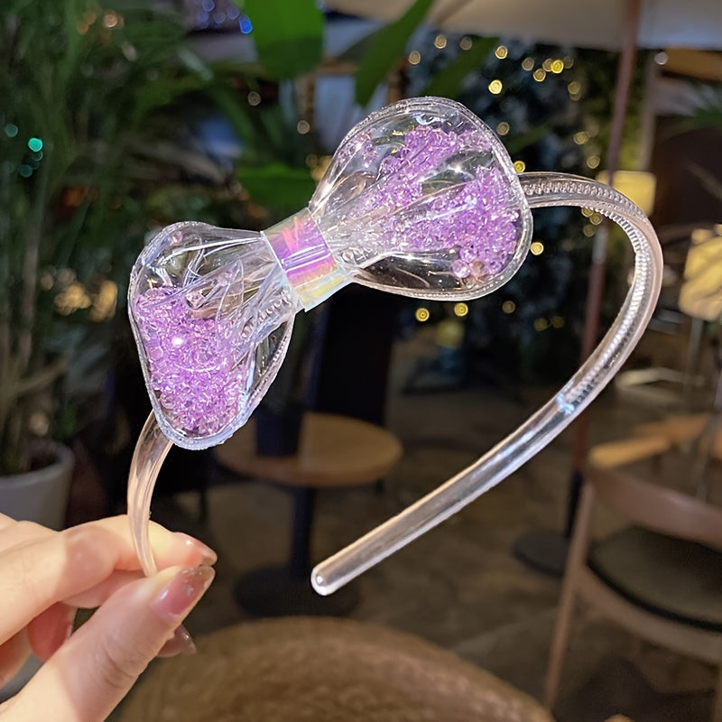 Sequin Bow Hair Hoop for Party Accessory