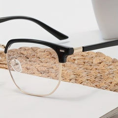 Square Clear Lens Glasses For Women Men Rivet Decor Spectacles Frame