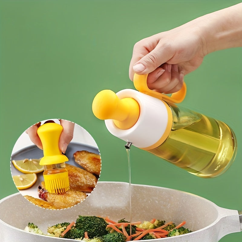 2-in-1 Dispenser Bottle Brush Liquid Seasoning Big Capacity Olive Sprayer