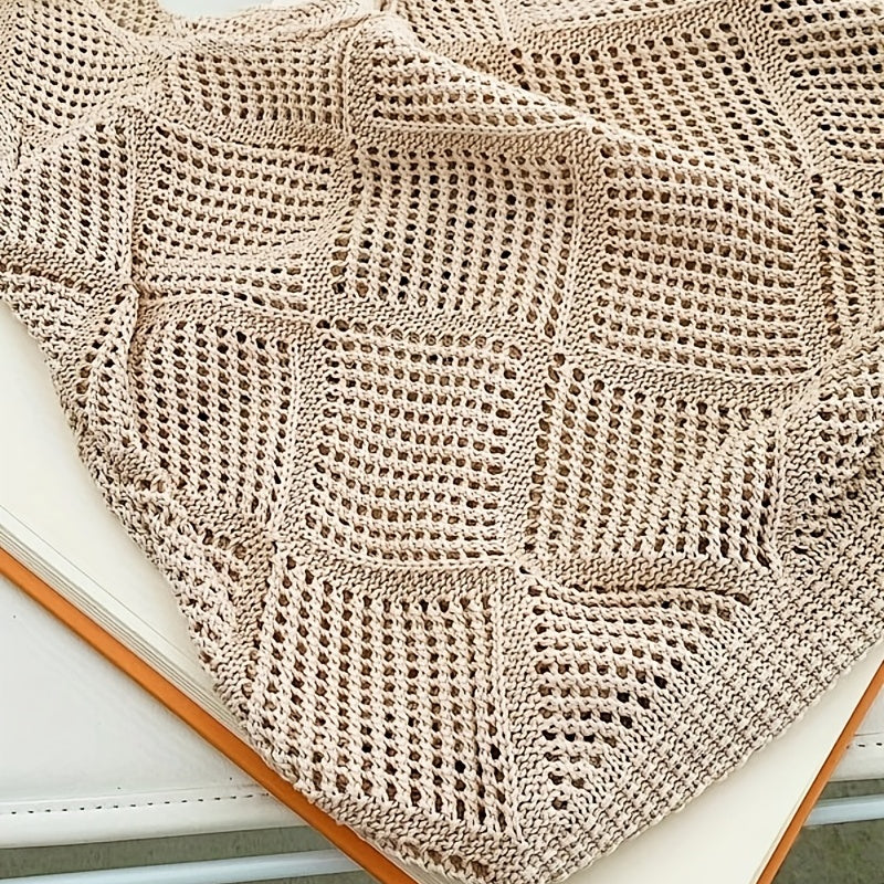 Hollow Out Knitted Handbag Minimalist Tote Bag