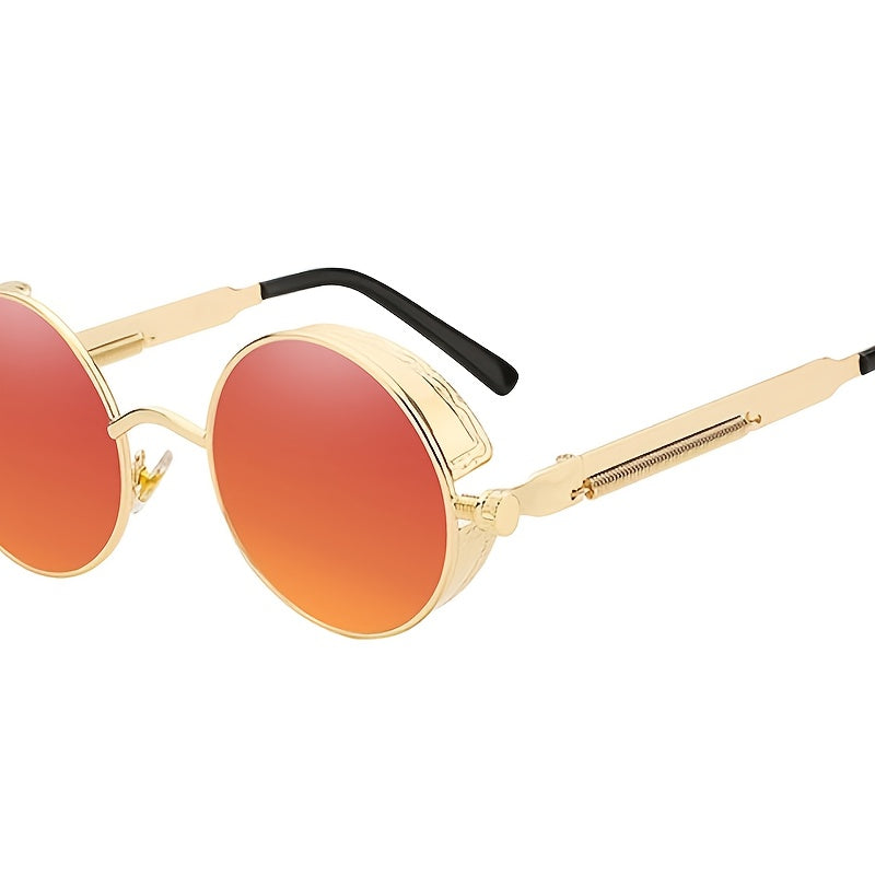 Round Metal Sunglasses Steampunk Retro Vintage UV400