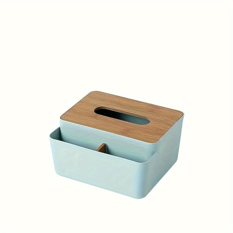 Multifunctional Tissue Box with Wooden Lid