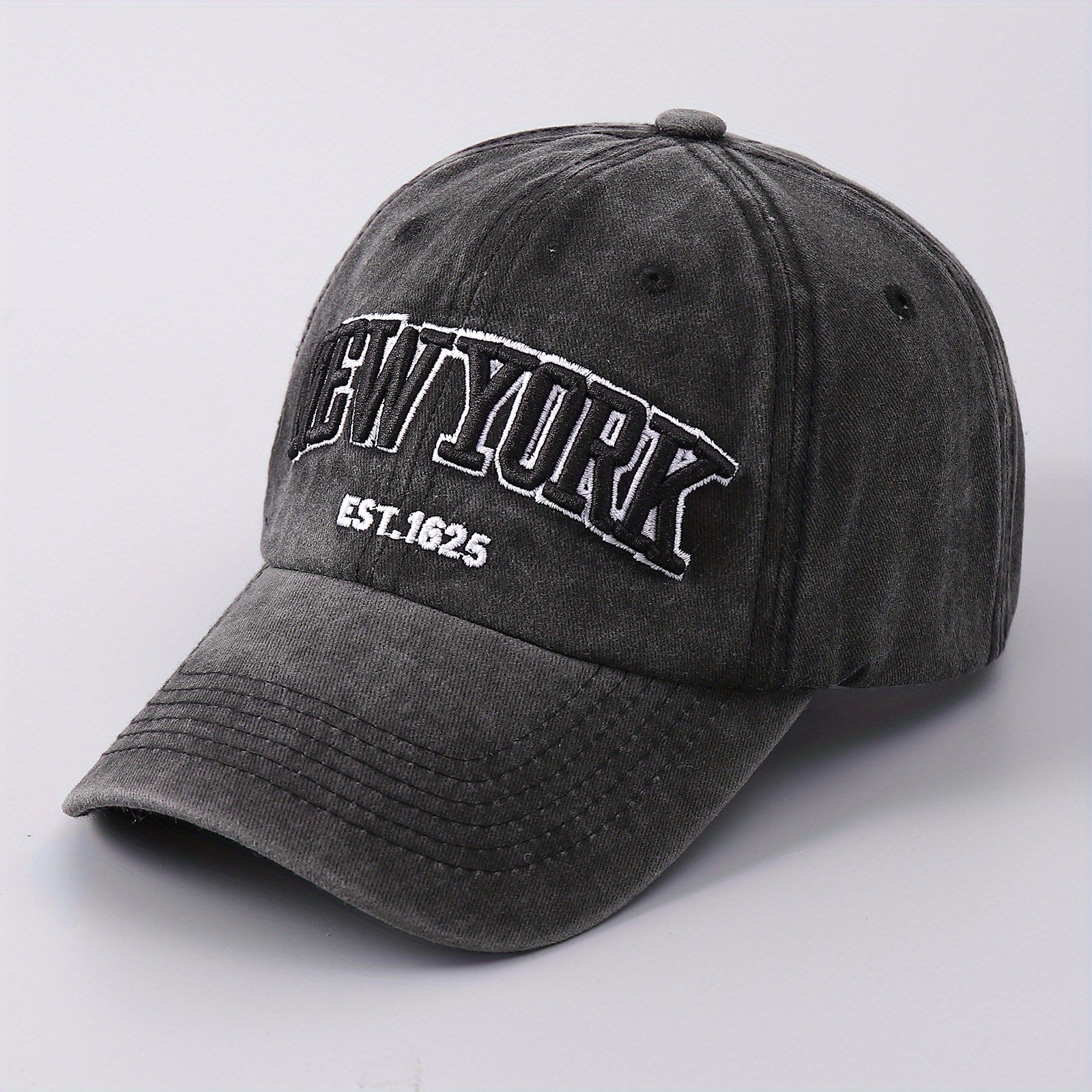 Embroidered NY Alphabet Flag Baseball Cap Curved Brim Sunshade Hat