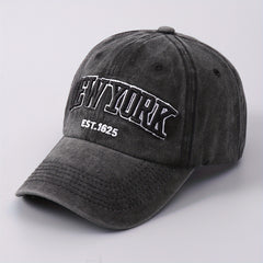 Embroidered NY Alphabet Flag Baseball Cap Curved Brim Sunshade Hat