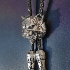Tiger Head Bolo Tie Titanium Steel Skull Bolo Tie Gothic Cosplay Necktie