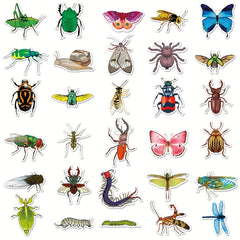 60pcs Insect Animal Waterproof Graffiti Stickers for DIY Phone Luggage