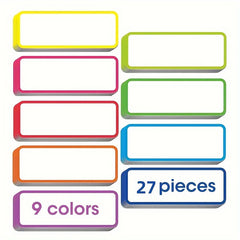 27pcs Magnetic Dry Erase Labels 9 Colors Whiteboard Locker Fridge School Office